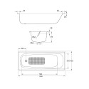 BATH EUROPA 1.5X0.7 M WITHOUT LEGS