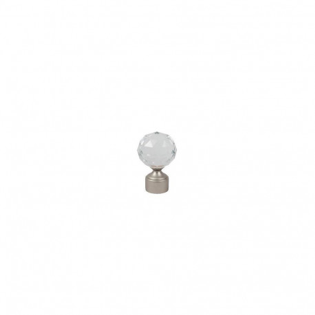CURTAIN ROD FINIALS CRYSTAL SILVER D19