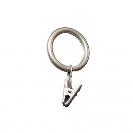 CURTAIN RINGS W CLIPS SILVER D16 10UNIT