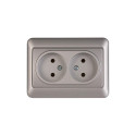 DOUBLE SOCKET OUTLET MET. RP16-020 SL