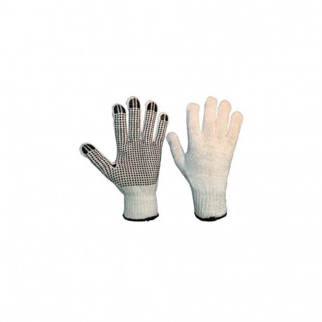 GLOVES KNITTED RUBBER DOTTE C01BDB-M S-M