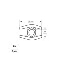 FLAT SINGLE ROPE CLIP 4 MM 2DD