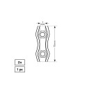 PLANE DOUBLE ROPE CLIP 8 MM 1DD