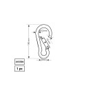 CARABINER FASTENING 12X140MM AISI304 1DD