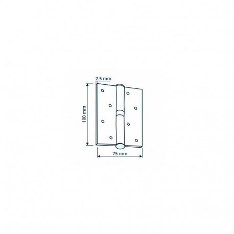 hinge door 100x75x2.5 SB harjatud bra