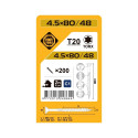 CHIPBOARD SCR T20 4.5X80/48 WHITE ZN(200