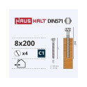 CHIPBOARD SCREW DIN571 8X200 MM ZN 4PCS