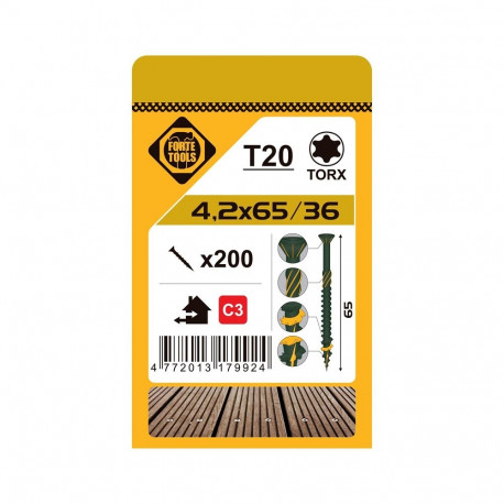 TERRACE SCREW T20 4.2X65 GREEN (200)