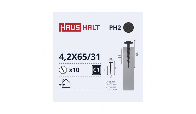 SELF SCR 4,2X65/31 MET/MET+PHOSPH 10PCS