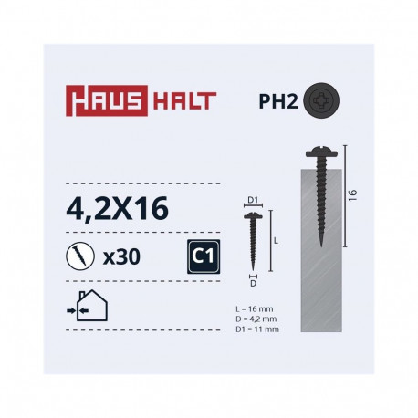 SELF SCREW 4.2X16 MET/MET+PHOSPH 30PCS
