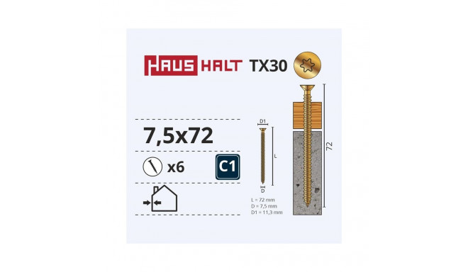 WINDOWS FRAME SCREW 7.5X72 6PCS