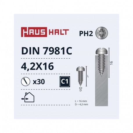 isekeermestavad kruvid 4.2x16 DIN7981C ZN 30 tk
