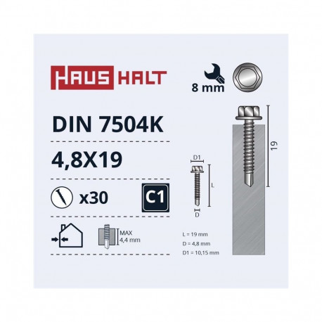 SELF SCREW 4,8X19 DIN7504K ZN 30PCS