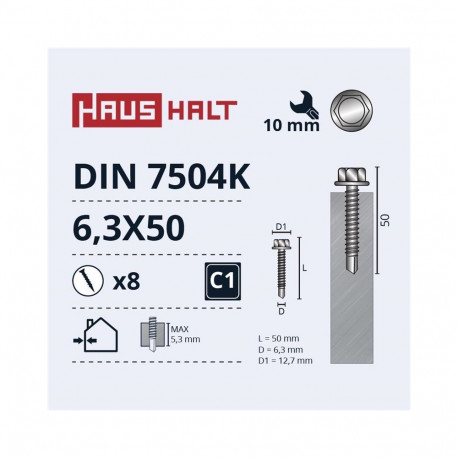 SELF SCREW 6,3X50 DIN7504K ZN 8PCS