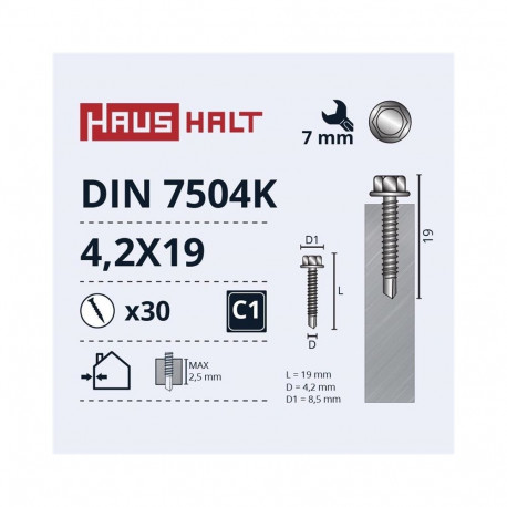 isekeermestuv kruvi 4,2x19 DIN7504K ZN 30 tk