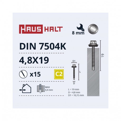 SELF SCR 4,8X19 DIN7504K metall+EMPD 15 tk