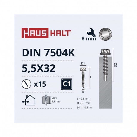 SELF SCREW 5,5X32 DIN7504K ZN 15PCS