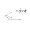 BATH FAUCET LONG SPOUT L-1103A WO ACC