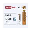 CHIPBOARD SCREW 5.0X50 YLW ZP 10PCS G1