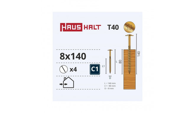 CHIP SCR TORX 8X140 kollane ZN WKCP(4)