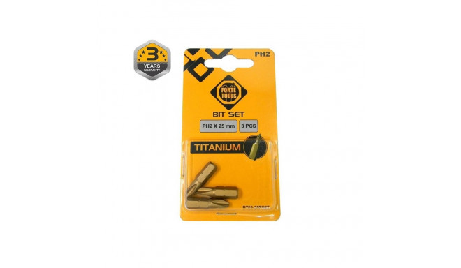 TITANIUM SCREWDRIVER BIT PH2X25MM 3PCS