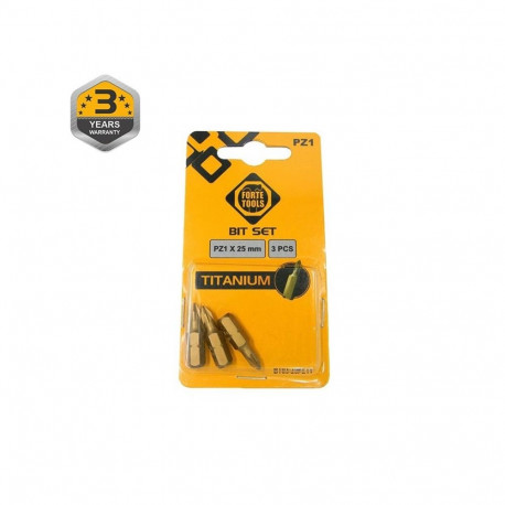 TITANIUM SCREWDRIVER BIT PZ1X25MM 3PCS