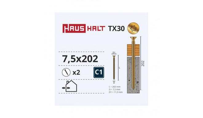 WINDOWS FRAME SCREW 7.5X202 2PCS