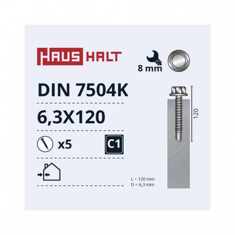 SELF SCR 6.3X120 metall DIN7504K tsingitud 5 tk M2