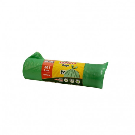 GARBAGE BAGS PLASTA GREEN 60L 8PCS