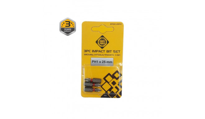 IMPACT SCREWDRIVER BIT PH1X25MM 3PCS