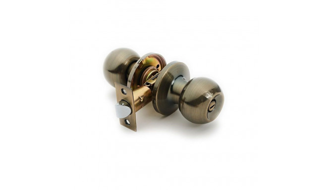 DOOR KNOB LOCK 607 AB WC ANTIQUE BRASS