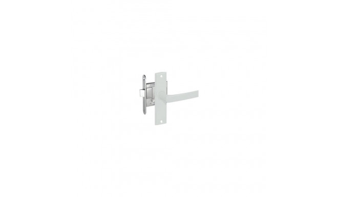 LOCK WITH WHITE COVER PLATES AND HANDLES