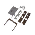 LOCK, BROWN WITH ALUMINIUM HANDLE