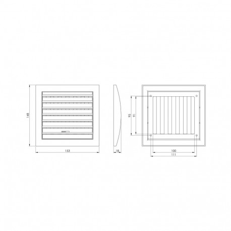ventilatsioonirest adjust N10RA 148x153 mm