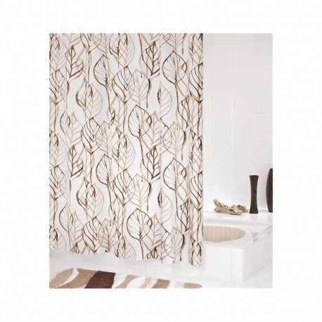 BATHROOM CURTAIN LEAVES BROWN 32618