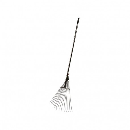 WIRE FAN-SHAPED RAKE WITH METAL HANDLE