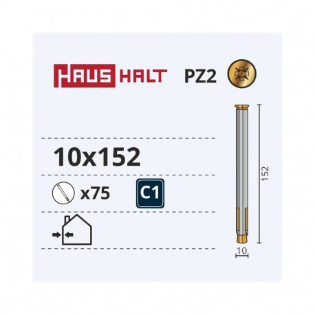 METAL FRAME ANCHOR WITH NUT 10X152