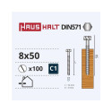 CHIPBOARD SCREW DIN571 8.0X50 WHITE ZN