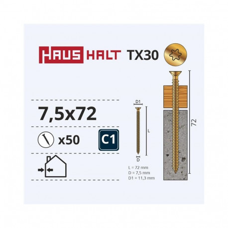 WINDOWS FRAME SCREW 7.5X72 50PCS (12)