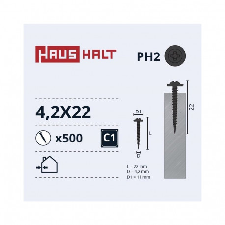 SELF SCREW 4,2X22 MET/MET+PHOSPH (500)
