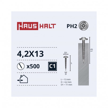 SELF SCREW 4,2X13 MET/MET ZN (500)
