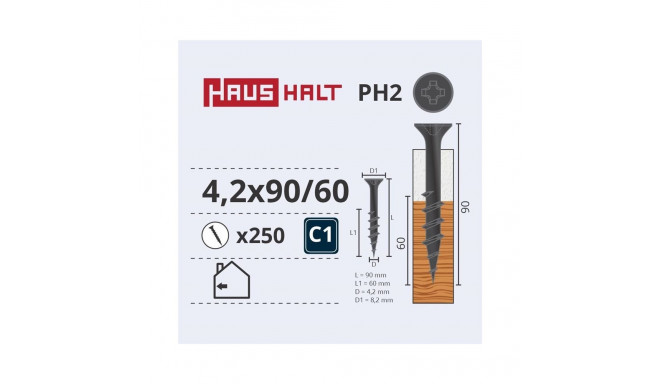 DRYWALL SCREW FOR WOOD 4.2X90/60 (250)