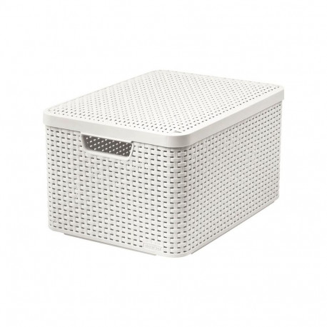 STORAGE BOX CURVER RATTAN L WITH LID
