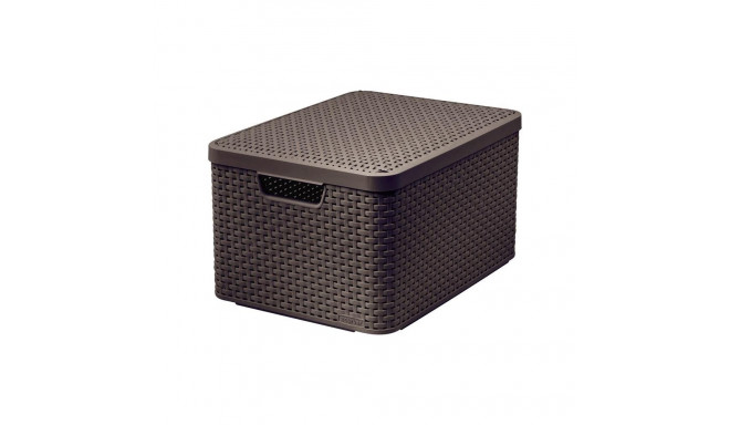 STORAGE BOX CURVER RATTAN  L WITH LID