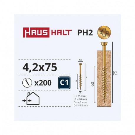 OSB kruvi 4.2x75 kollane ZN (200)