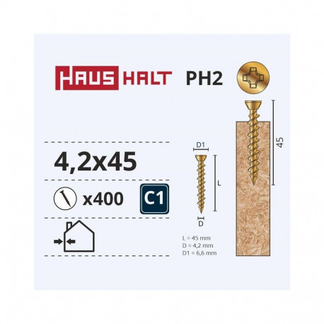 OSB kruvi 4.2x45 kollane ZN (400)