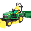 John Deere tractor vehicle with mower and figurine