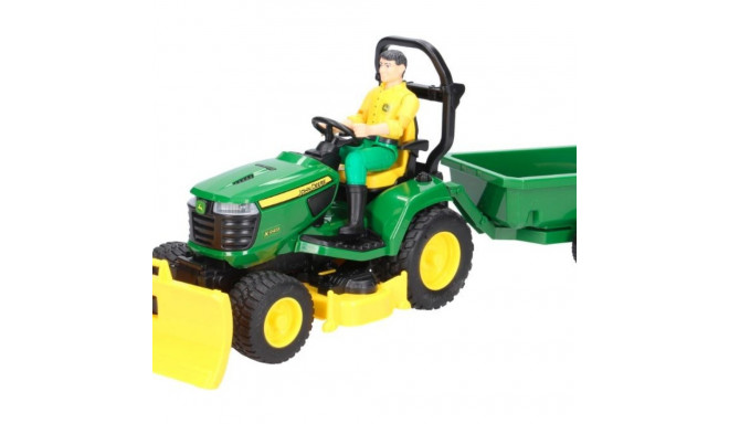 John Deere tractor vehicle with mower and figurine