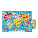 Puzzle 60 elements Puzzlove - World Map Animals