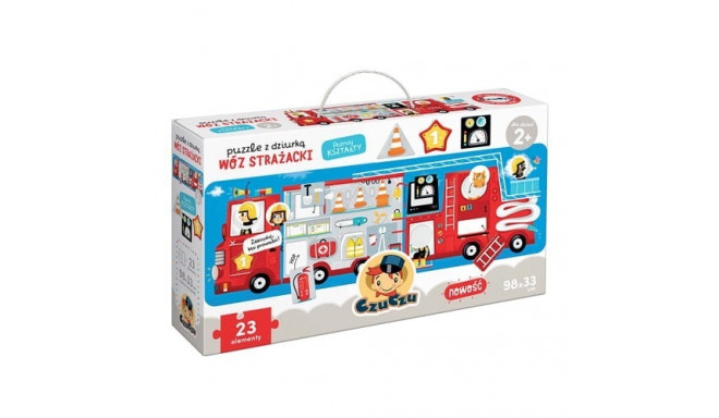 Puzzle with a hole Fire truck 23 elements